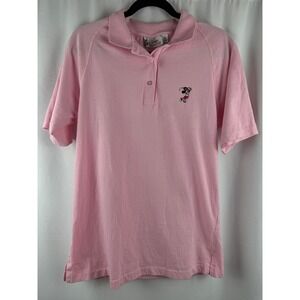 Disney Fashions Vintage Golf Polo Shirt Minnie‎ Mouse Embroidered Pink XL